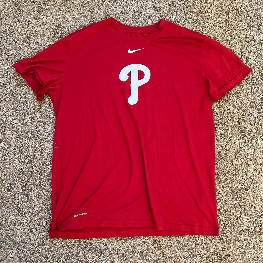 Phillies Nike Nike Dri-Fit T-Shirt Red Size Medium
